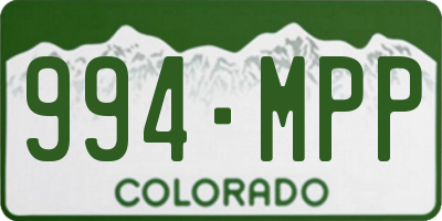 CO license plate 994MPP