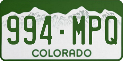 CO license plate 994MPQ