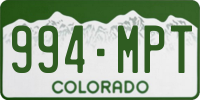 CO license plate 994MPT