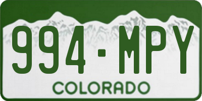CO license plate 994MPY
