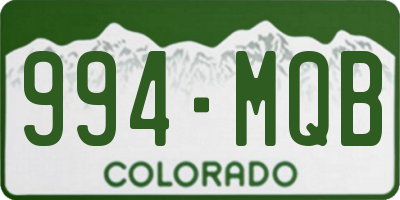CO license plate 994MQB