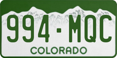 CO license plate 994MQC
