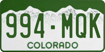 CO license plate 994MQK