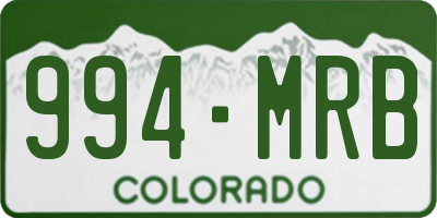 CO license plate 994MRB