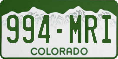 CO license plate 994MRI