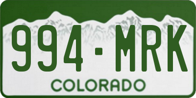 CO license plate 994MRK