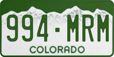 CO license plate 994MRM