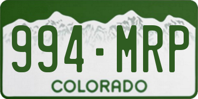 CO license plate 994MRP