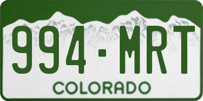 CO license plate 994MRT