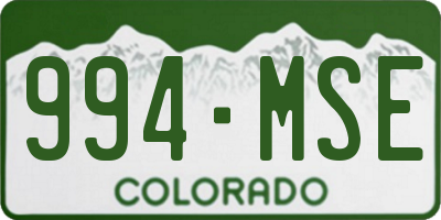 CO license plate 994MSE