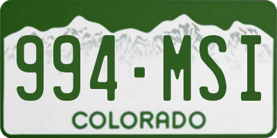 CO license plate 994MSI