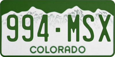 CO license plate 994MSX