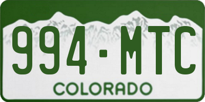 CO license plate 994MTC