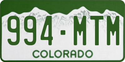 CO license plate 994MTM