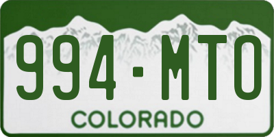 CO license plate 994MTO