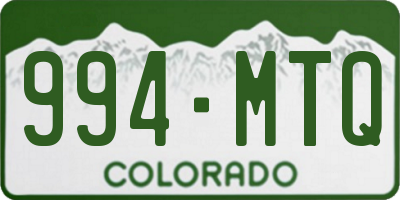 CO license plate 994MTQ