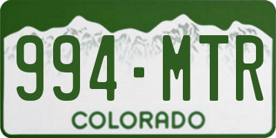 CO license plate 994MTR