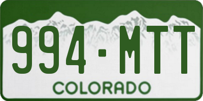 CO license plate 994MTT