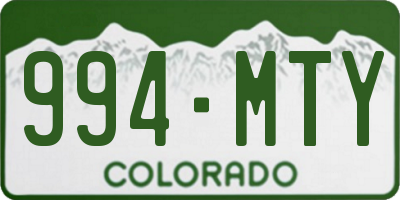 CO license plate 994MTY
