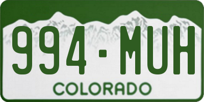 CO license plate 994MUH