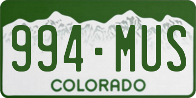 CO license plate 994MUS