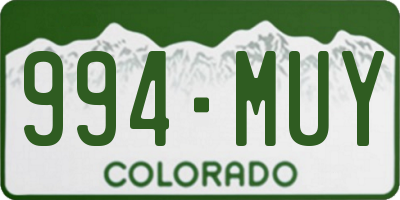 CO license plate 994MUY