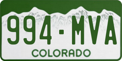 CO license plate 994MVA
