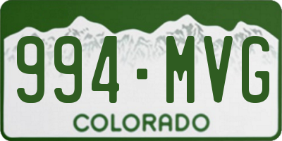 CO license plate 994MVG