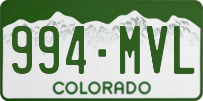 CO license plate 994MVL