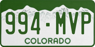 CO license plate 994MVP