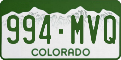 CO license plate 994MVQ