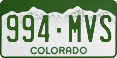 CO license plate 994MVS