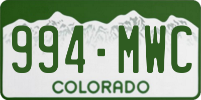 CO license plate 994MWC