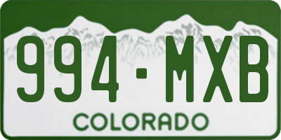 CO license plate 994MXB