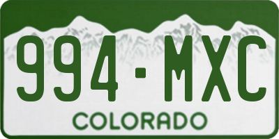 CO license plate 994MXC