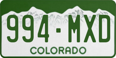 CO license plate 994MXD