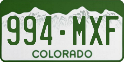 CO license plate 994MXF