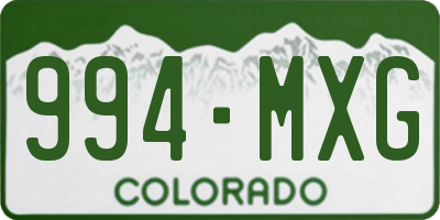 CO license plate 994MXG