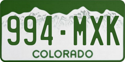 CO license plate 994MXK
