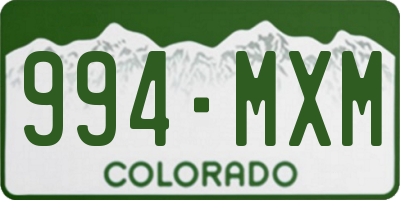 CO license plate 994MXM