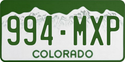 CO license plate 994MXP