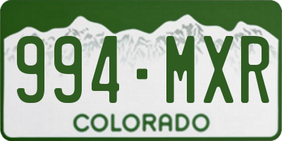 CO license plate 994MXR