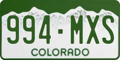 CO license plate 994MXS