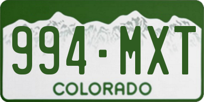 CO license plate 994MXT