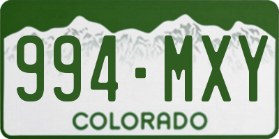 CO license plate 994MXY