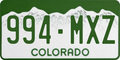 CO license plate 994MXZ