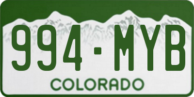 CO license plate 994MYB