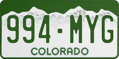 CO license plate 994MYG
