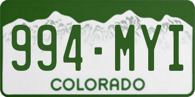 CO license plate 994MYI