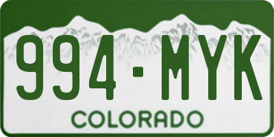 CO license plate 994MYK